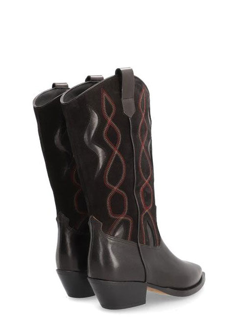 Alpe Mid Calf Cowboy Boot Black