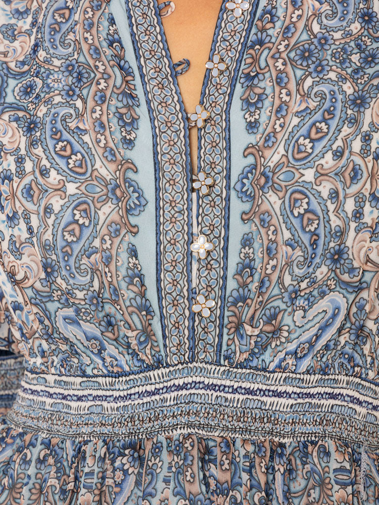Hale Bob Blue Printed Dress