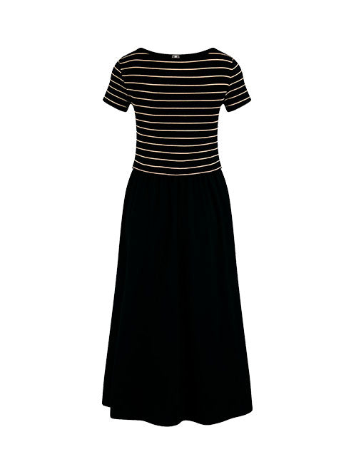 Riani Short Sleeve T-Shirt Dress Black Patterned