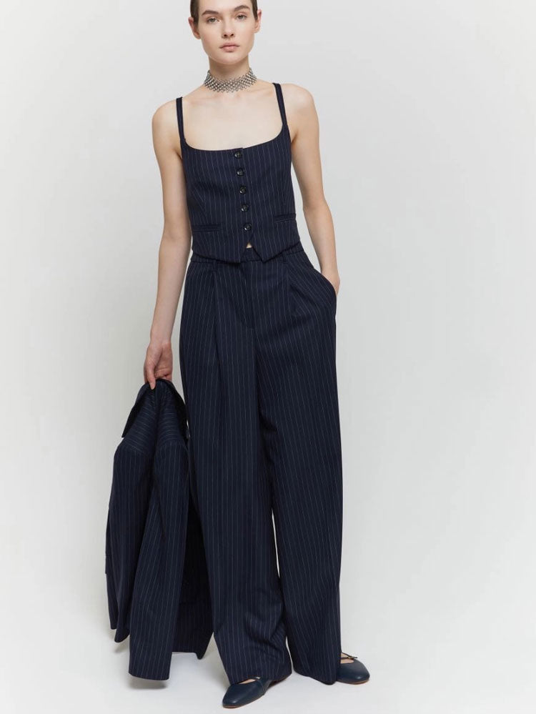 iBlues Rasoio Trousers Navy Pinstripes