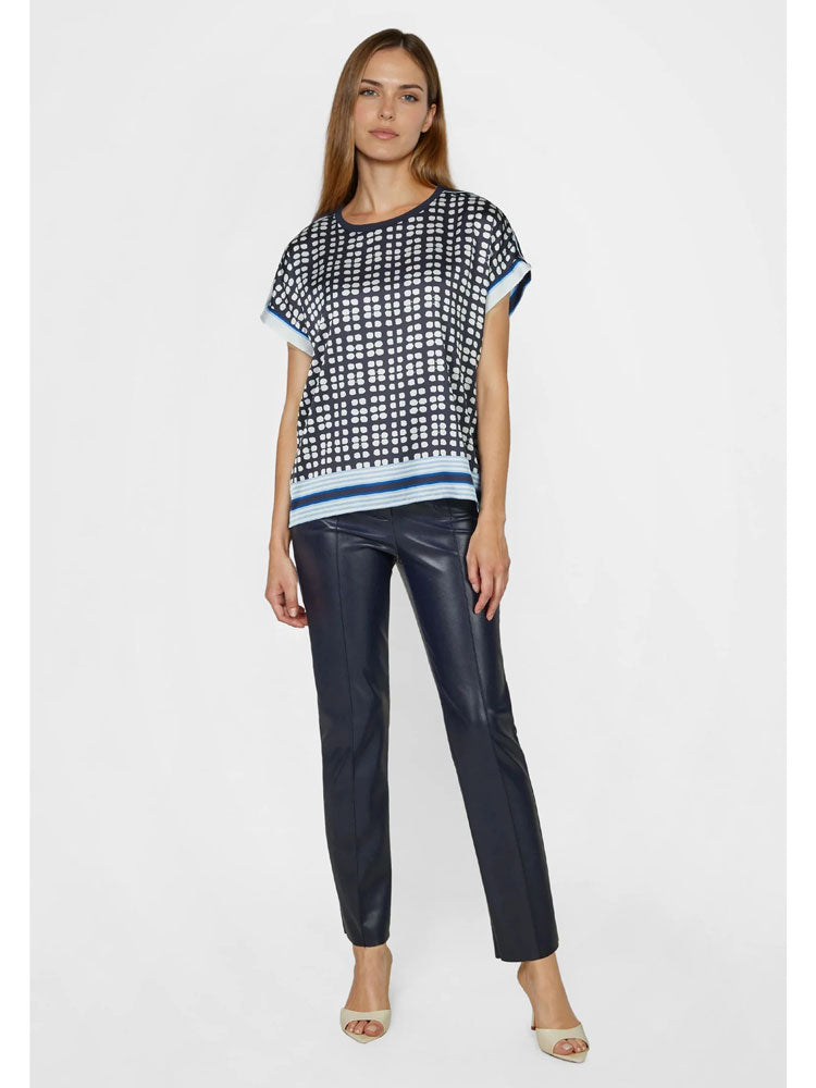 Marc Aurel Printed Top Navy