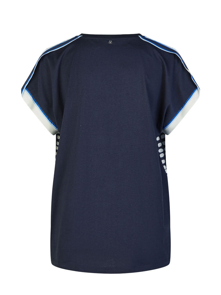 Marc Aurel Printed Top Navy