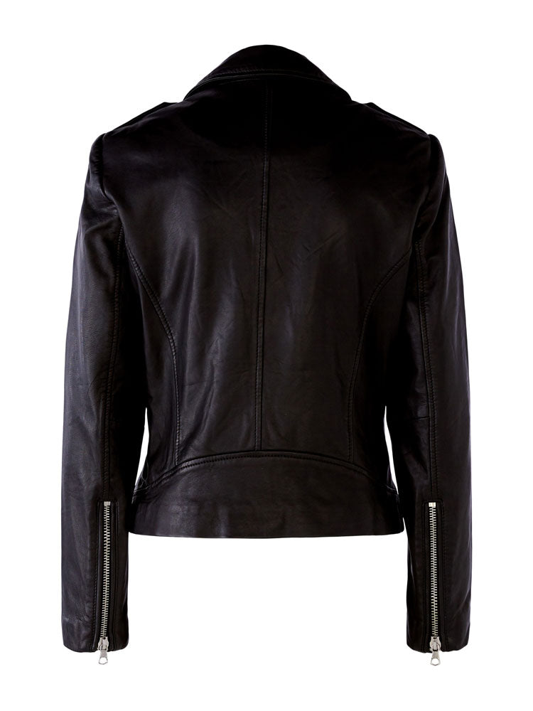 Oui Leather Jacket Black