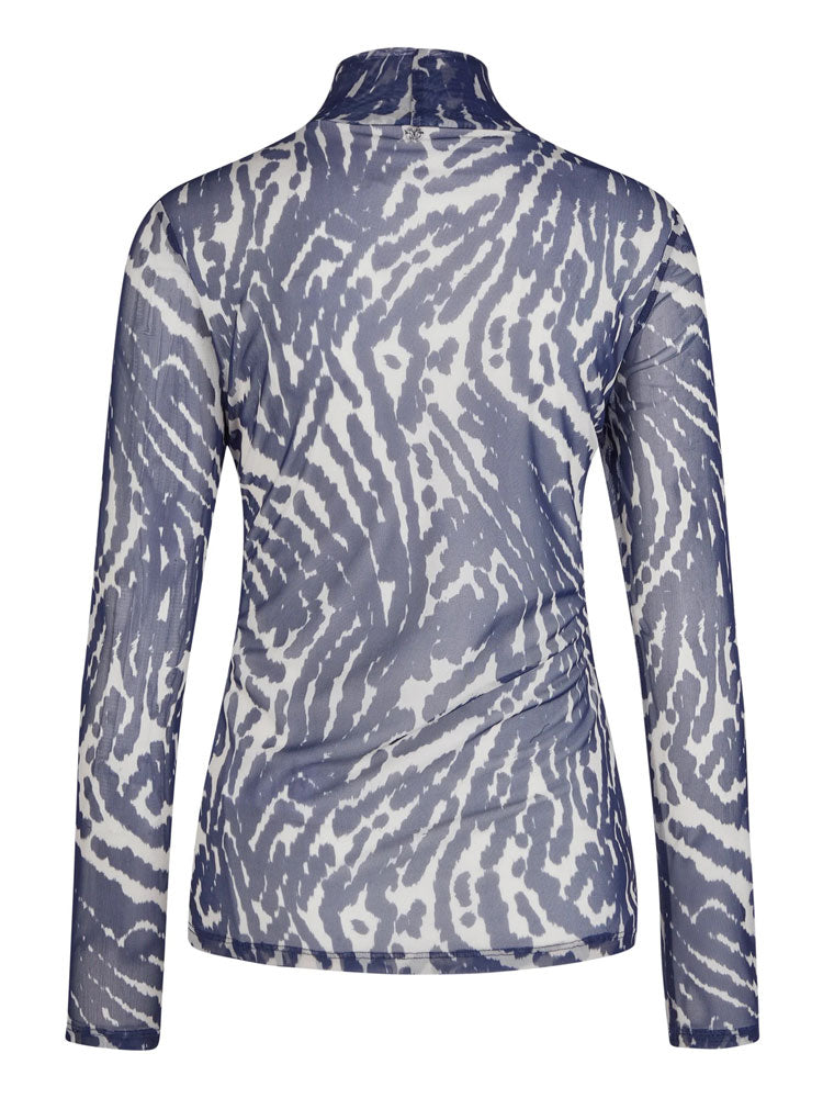 Marc Aurel Mesh Top Night with Abstract Tiger Print