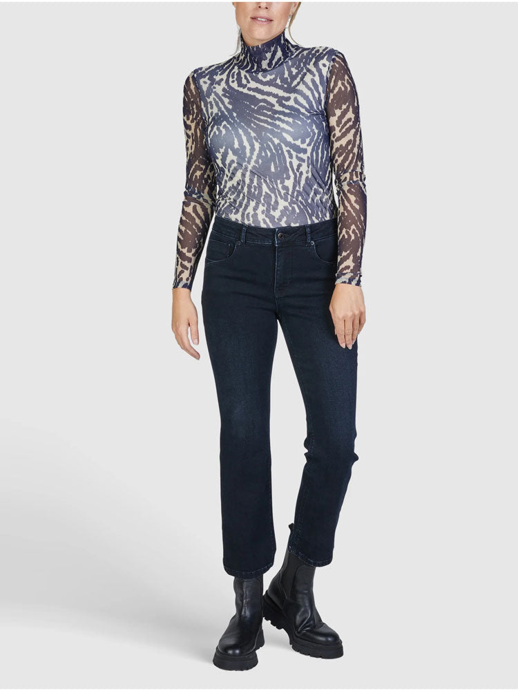 Marc Aurel Mesh Top Night with Abstract Tiger Print