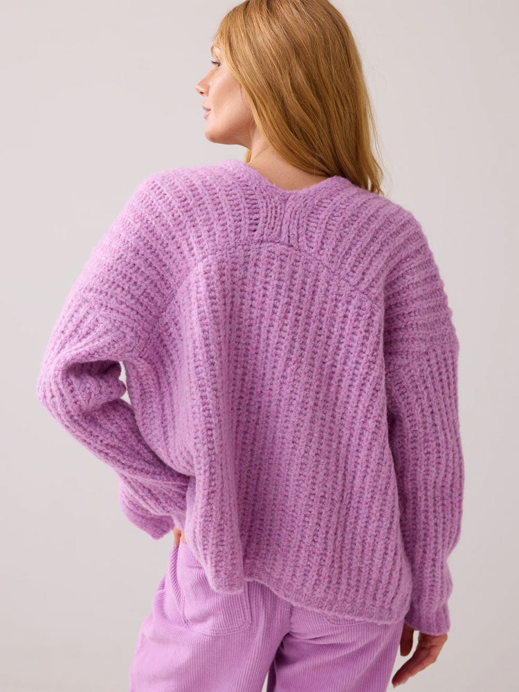 Summum Wool Blend Cardigan Violet