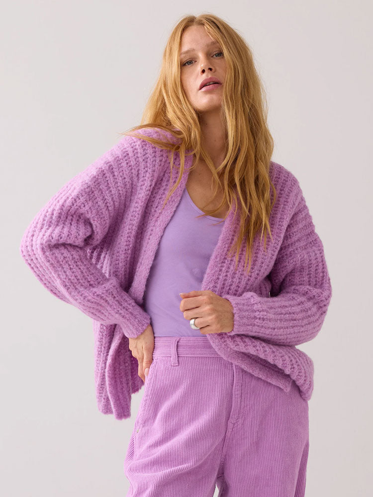 Summum Wool Blend Cardigan Violet