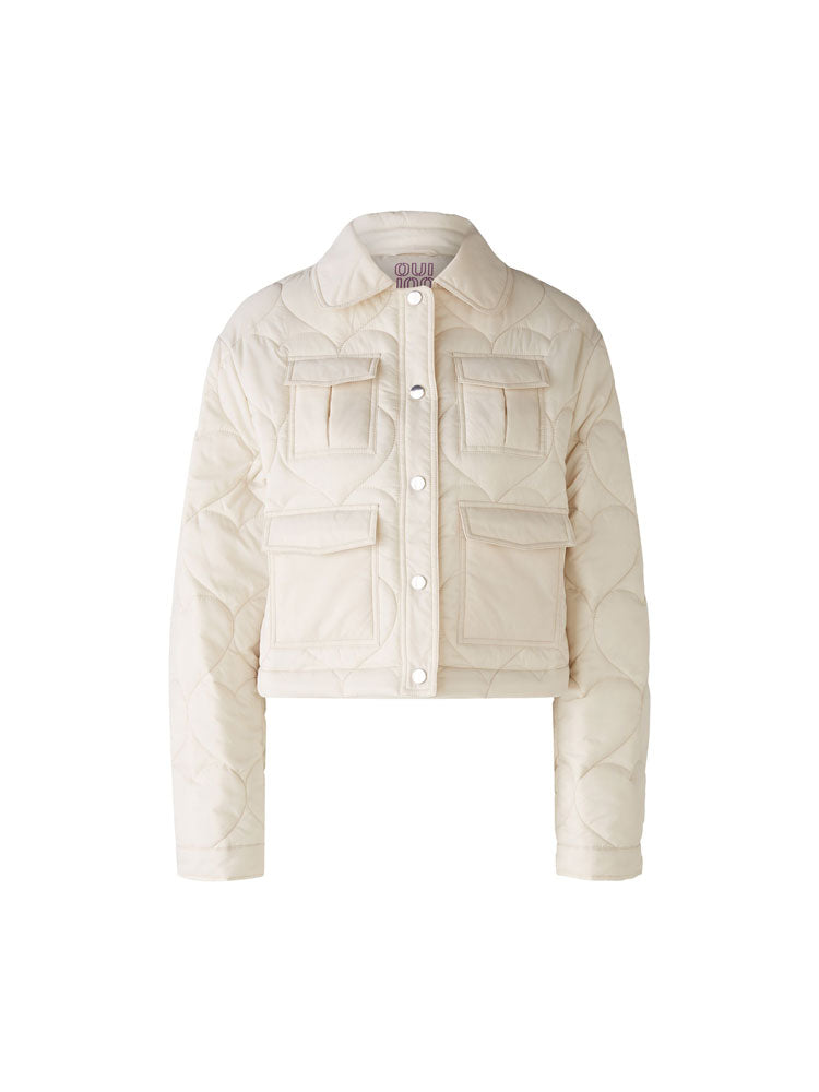 Oui Quilted Jacket Light Stone