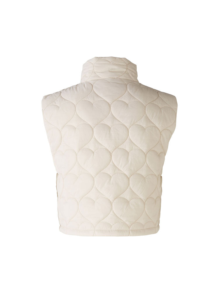 Oui Quilted Waistcoat Light Stone