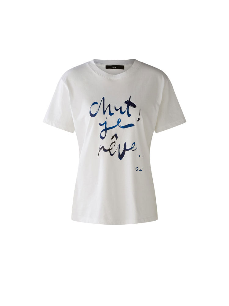 Oui Printed T-Shirt Cloud Dancer