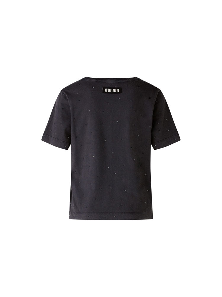 Oui T-Shirt Washed Out Black