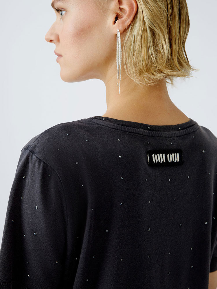 Oui T-Shirt Washed Out Black