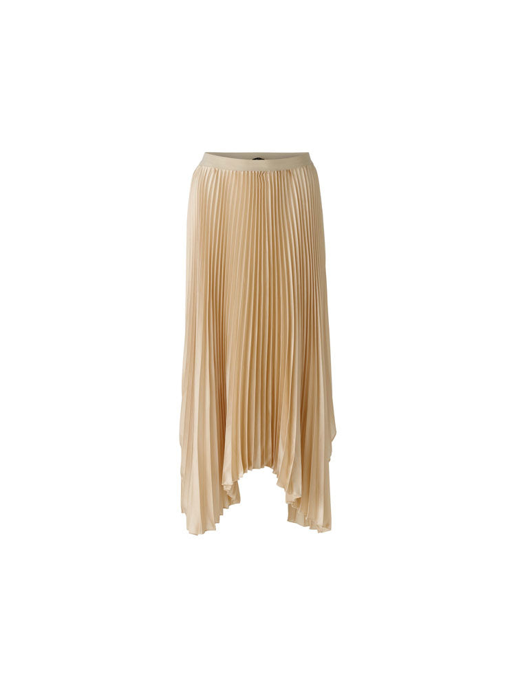 Oui Pleated Midi Skirt Light Stone