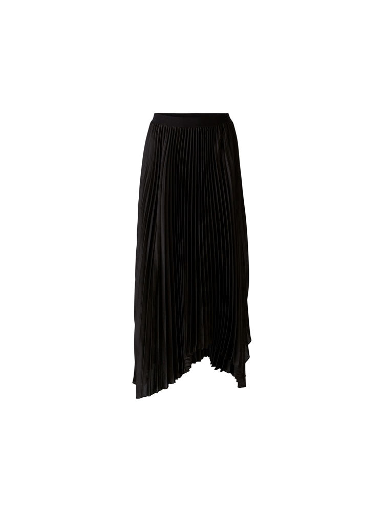 Oui Pleated Midi Skirt Black