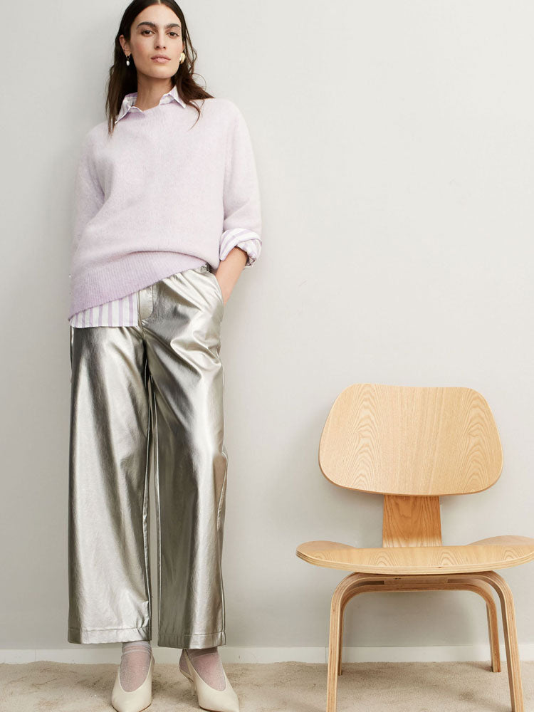 Oui Culotte Trousers Silver