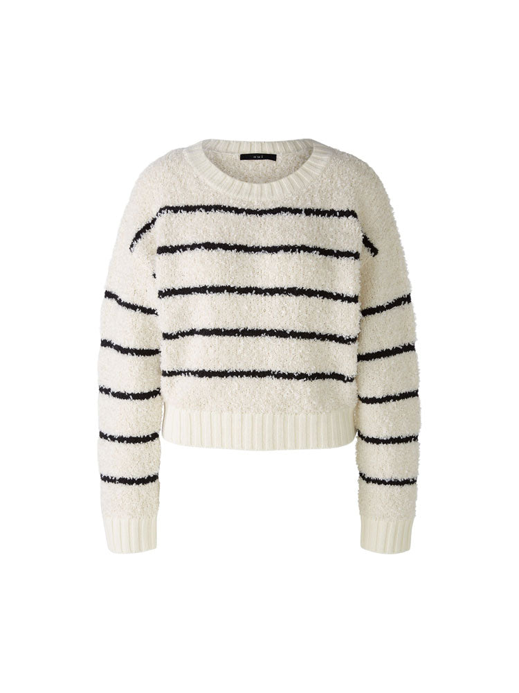 Oui Striped Jumper White &amp; Black