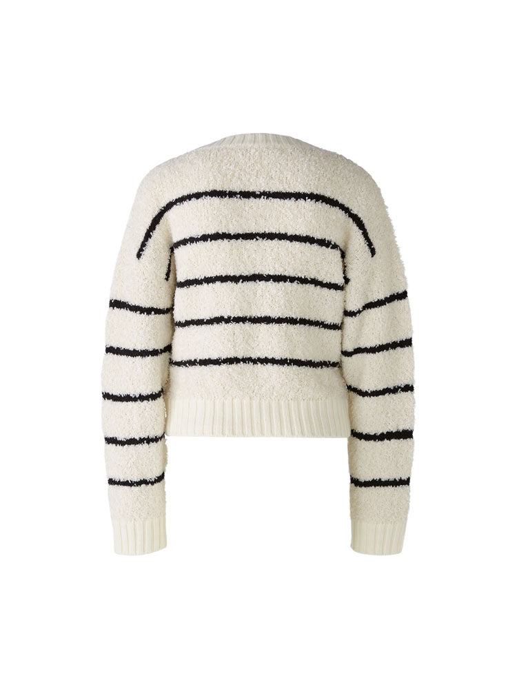 Oui Striped Jumper White &amp; Black