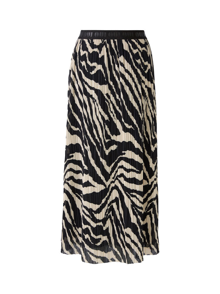 Oui Patterned Maxi Skirt Off White &amp; Black