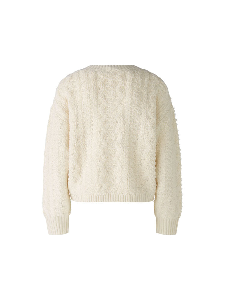 Oui Cable Knit Jumper Off White