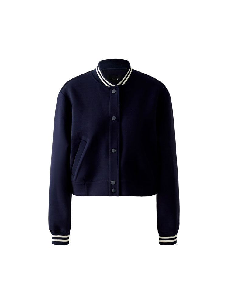 Oui Bomber Jacket Dark Blue