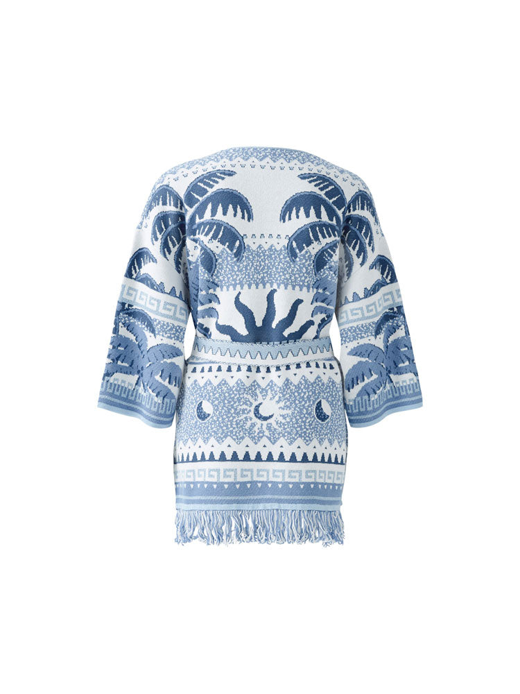 Oui Cardigan Blue &amp; White
