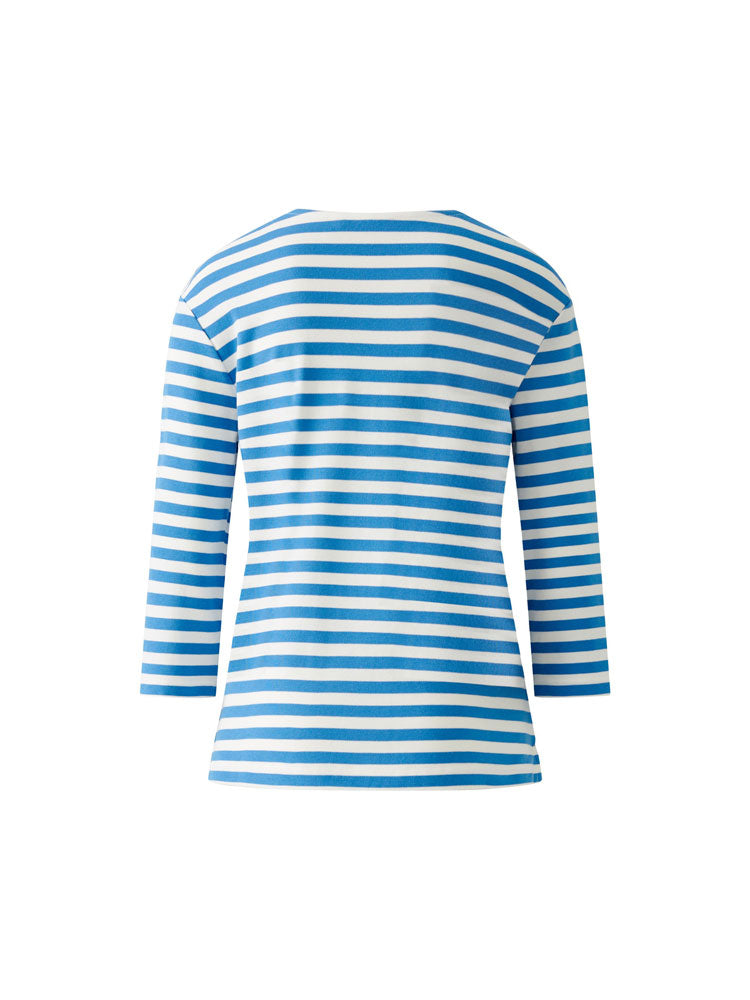 Oui Sunala T-Shirt Off White &amp; Blue