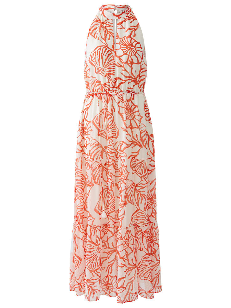 Oui Shell Print Dress Red &amp; White