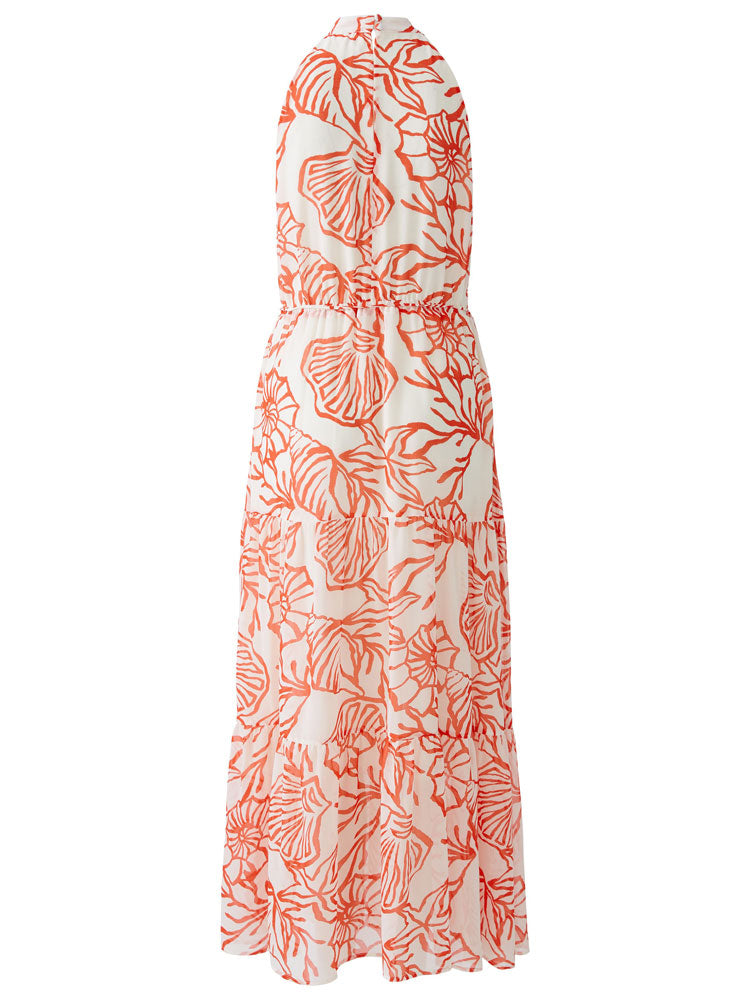 Oui Shell Print Dress Red &amp; White
