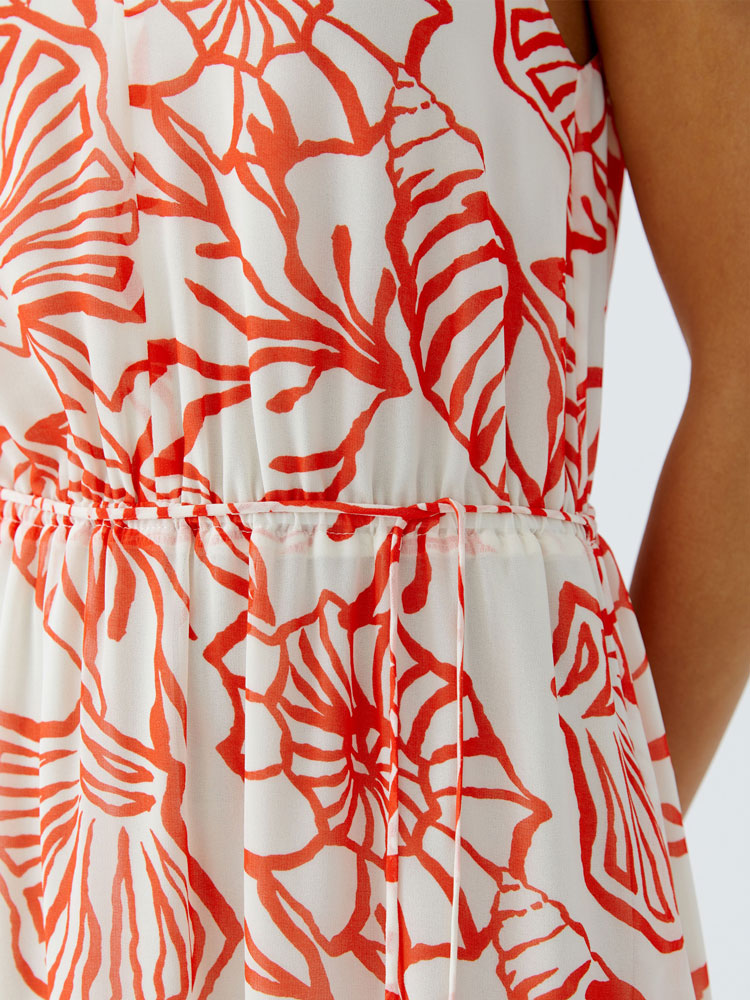 Oui Shell Print Dress Red &amp; White