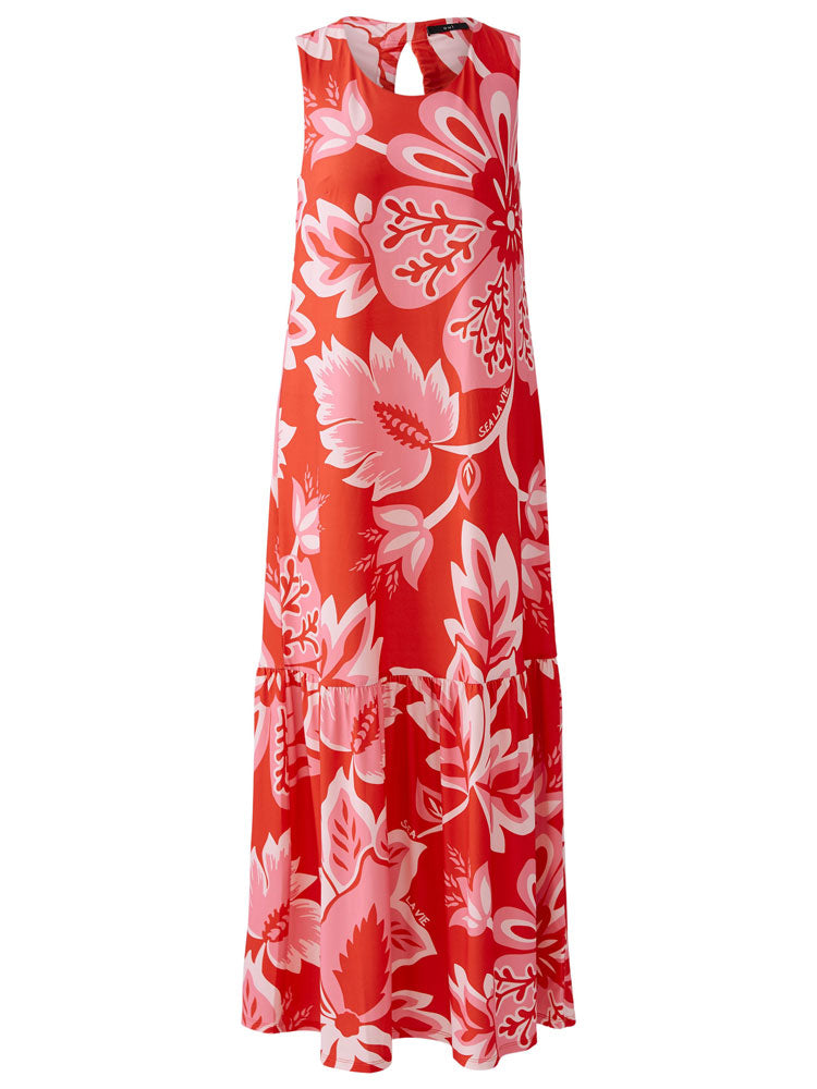 Oui Printed Dress Red &amp; Pink