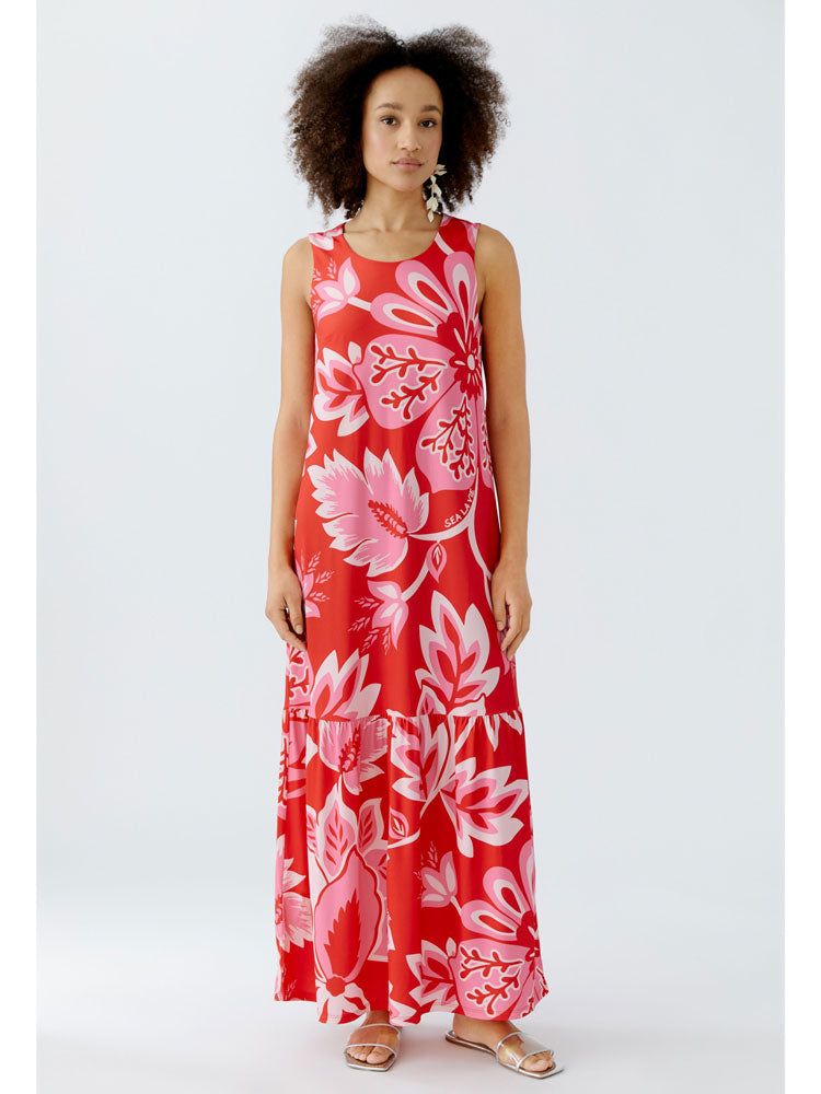Oui Printed Dress Red &amp; Pink
