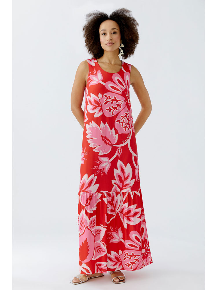 Oui Printed Dress Red &amp; Pink