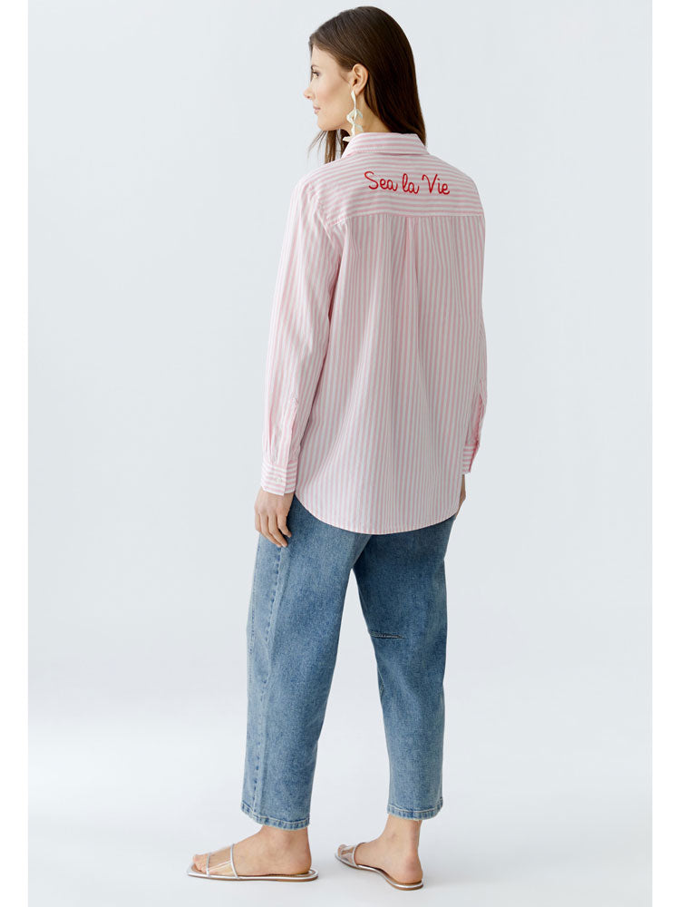 Oui Stripe Shirt Pink