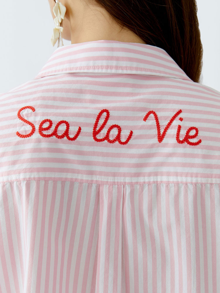 Oui Stripe Shirt Pink