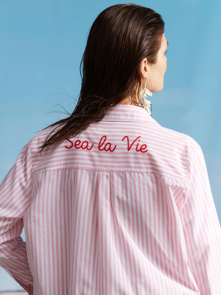 Oui Stripe Shirt Pink