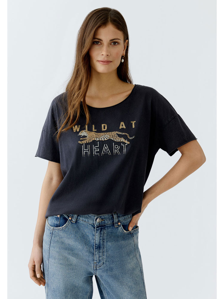 Oui Washed Black T-Shirt