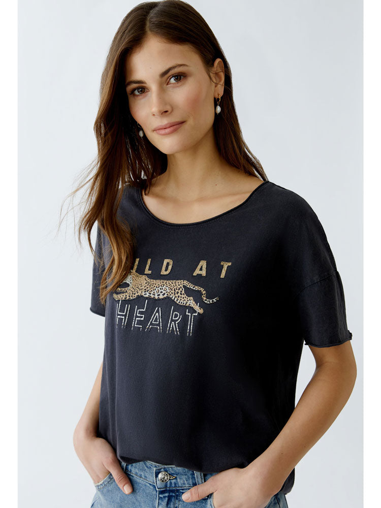 Oui Washed Black T-Shirt