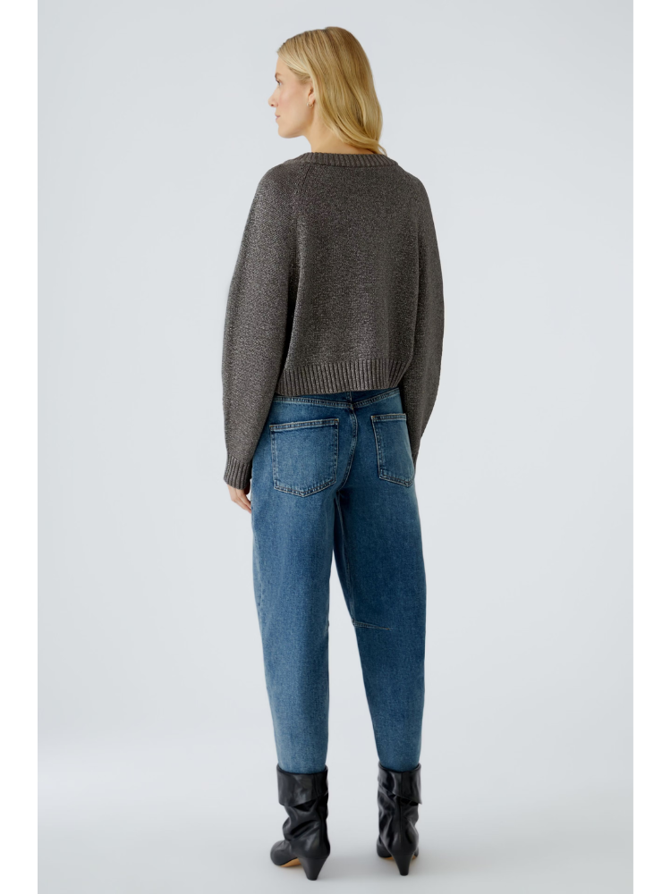 Oui Metallic Knit Taupe