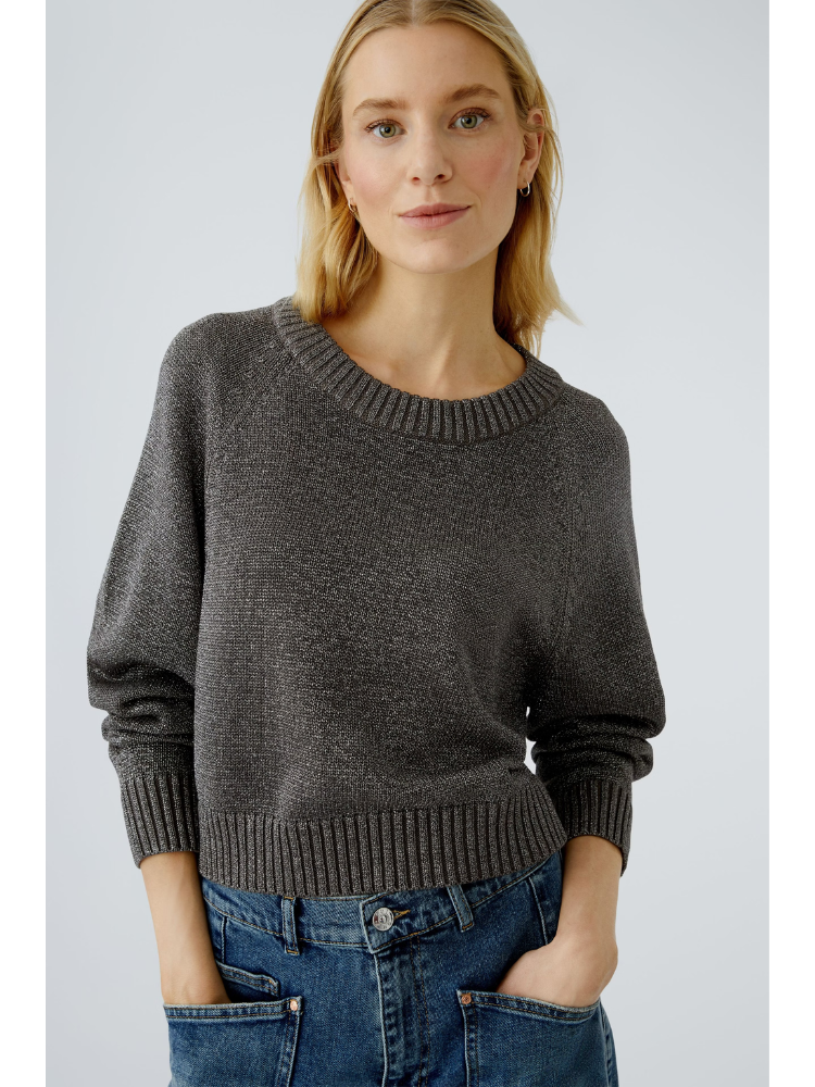Oui Metallic Knit Taupe