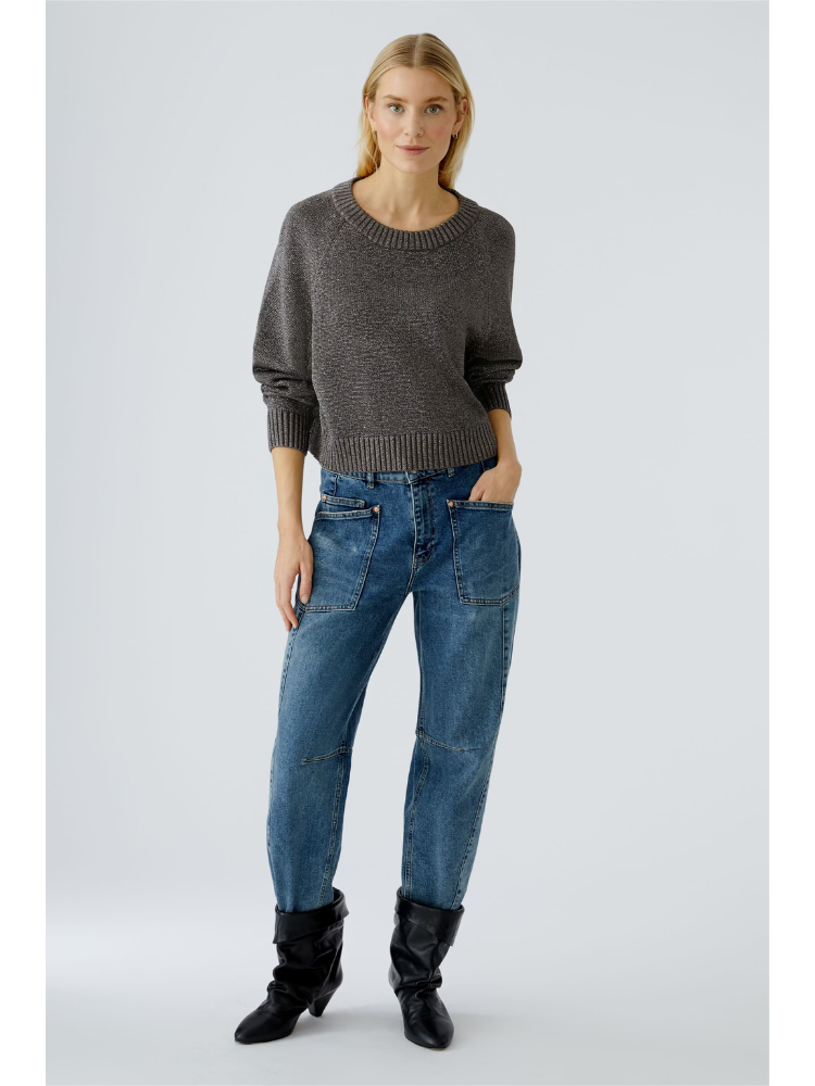 Oui Metallic Knit Taupe
