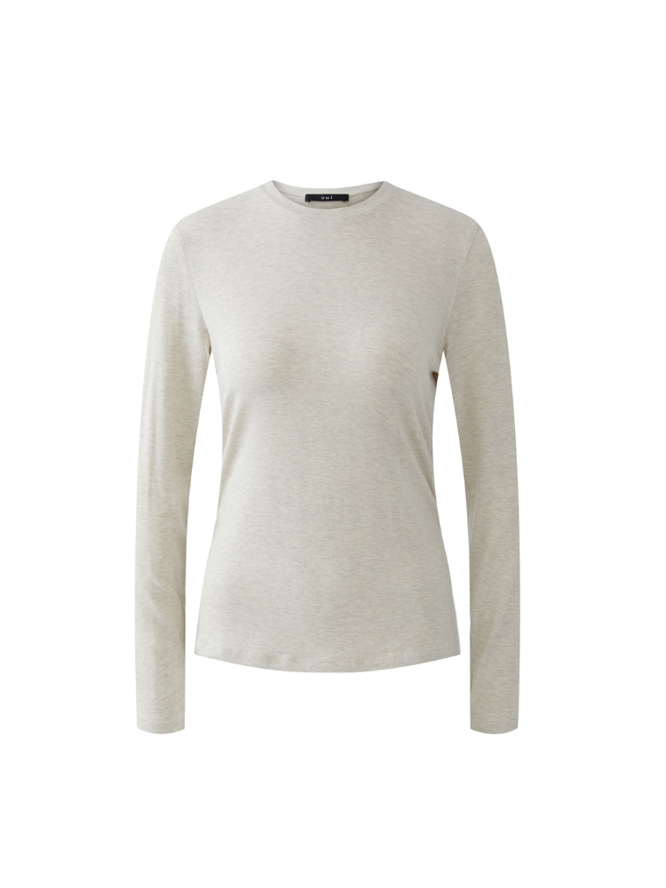 Oui Long Sleeve T-Shirt Beige