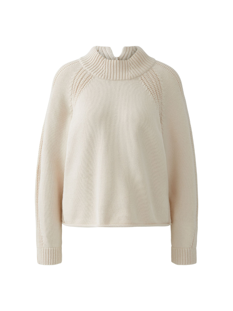 Oui High Neck Knit Whitecap Grey