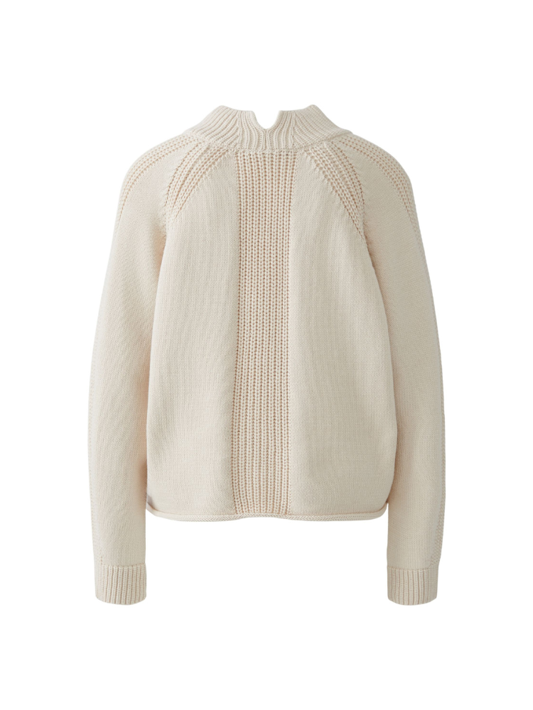 Oui High Neck Knit Whitecap Grey