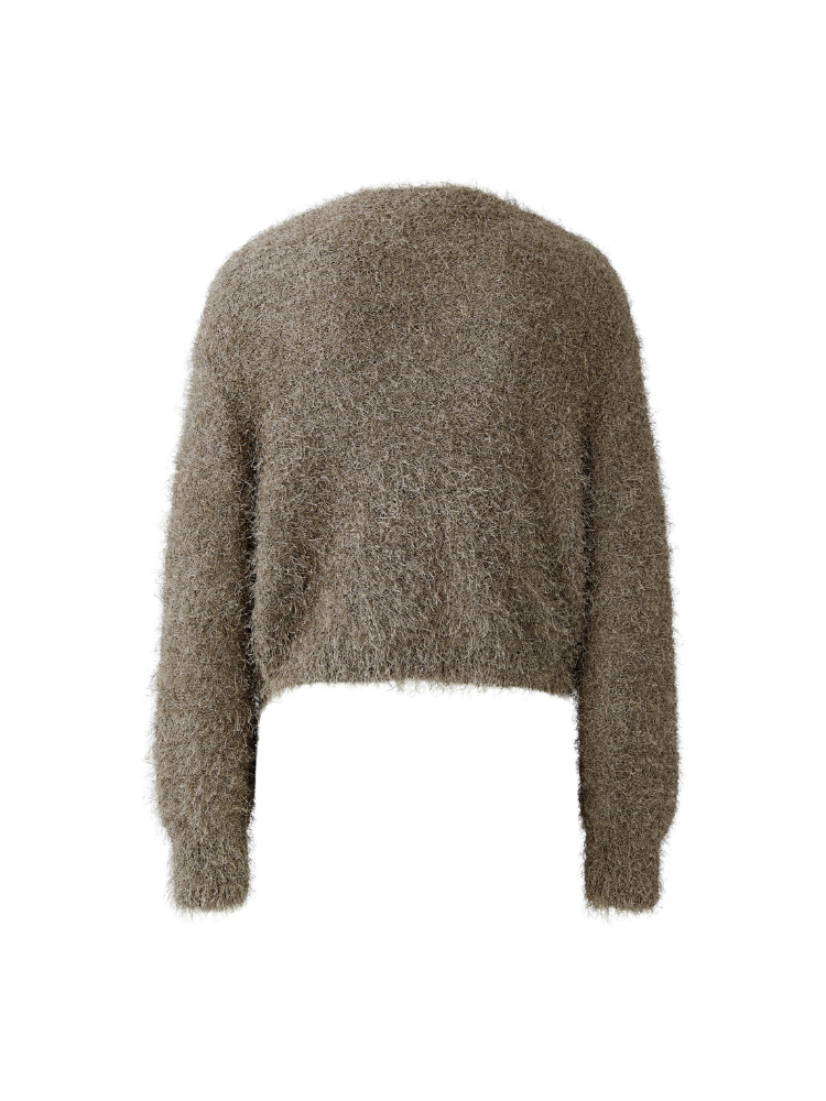 Oui Textured Cardigan Taupe