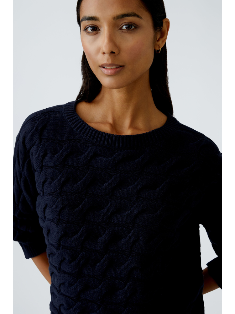 Oui Cable Knit Navy