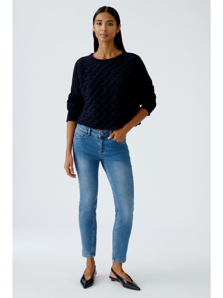 Oui Cable Knit Navy