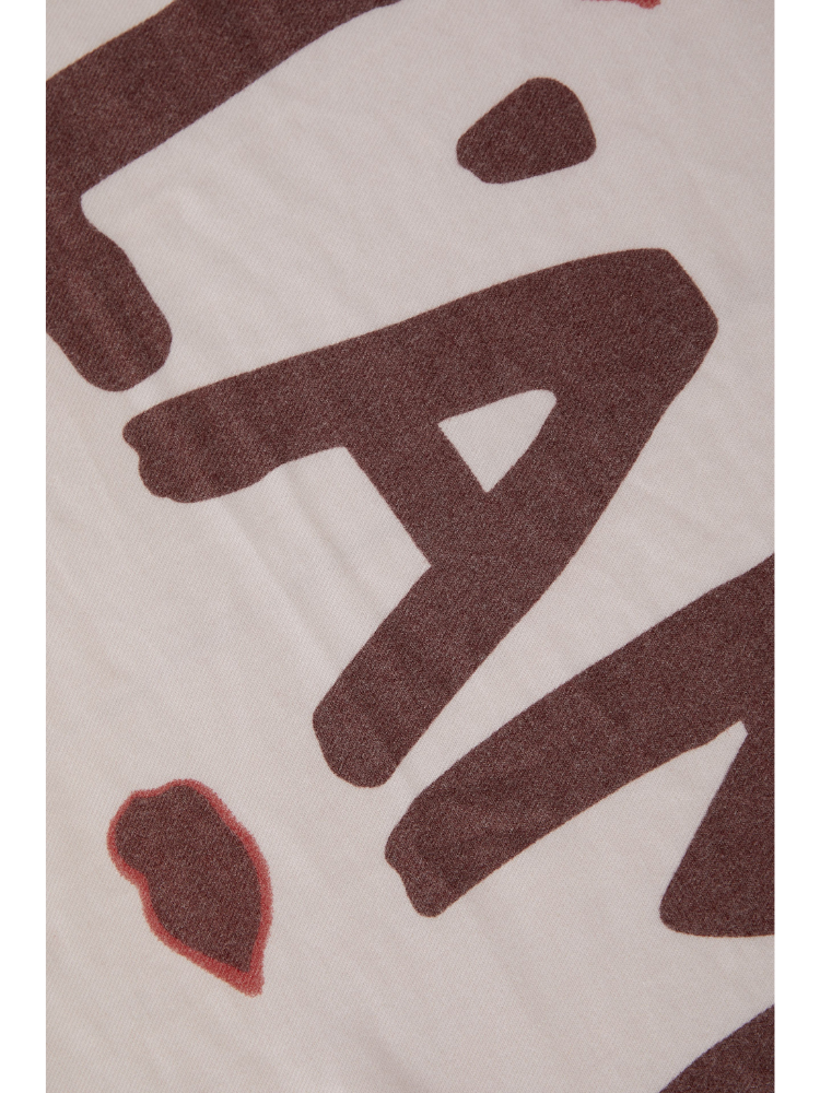 Oui Printed Scarf Brown