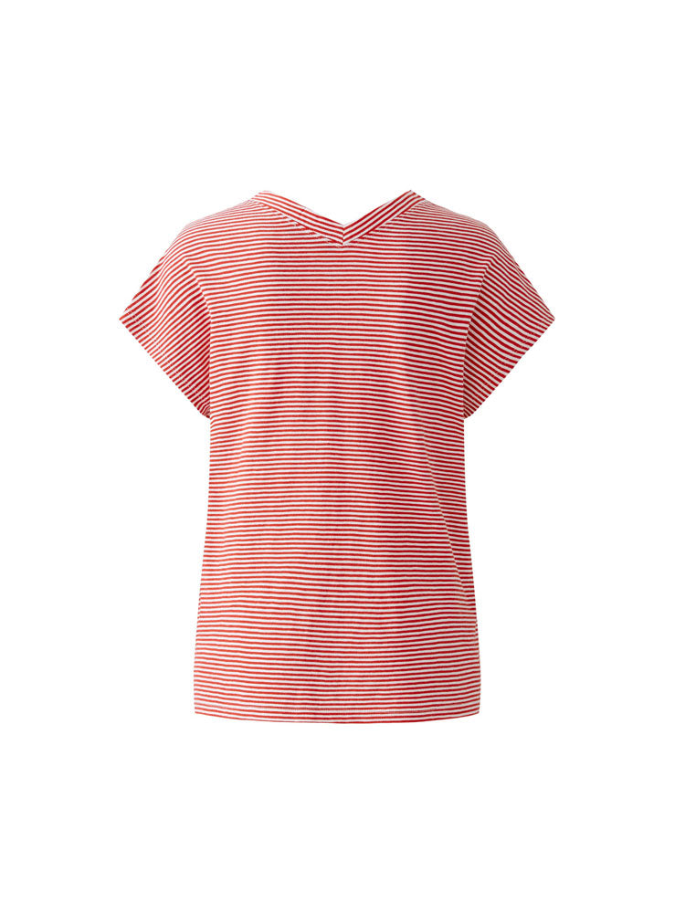 Oui Stripe T-Shirt Red &amp; White