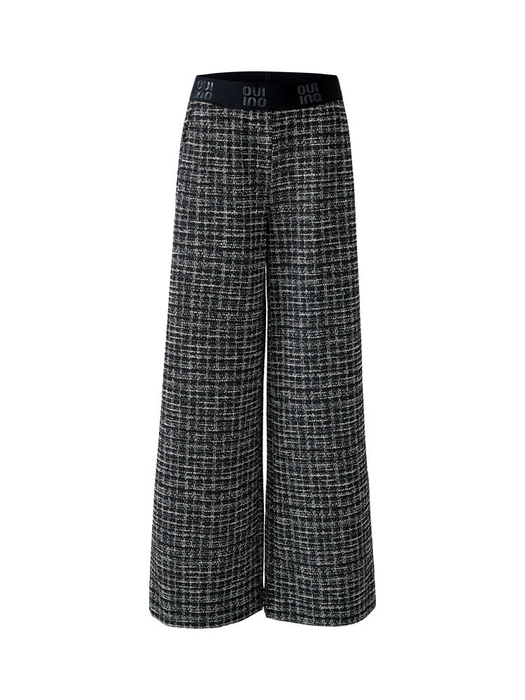Oui Trousers Black &amp; Off-white