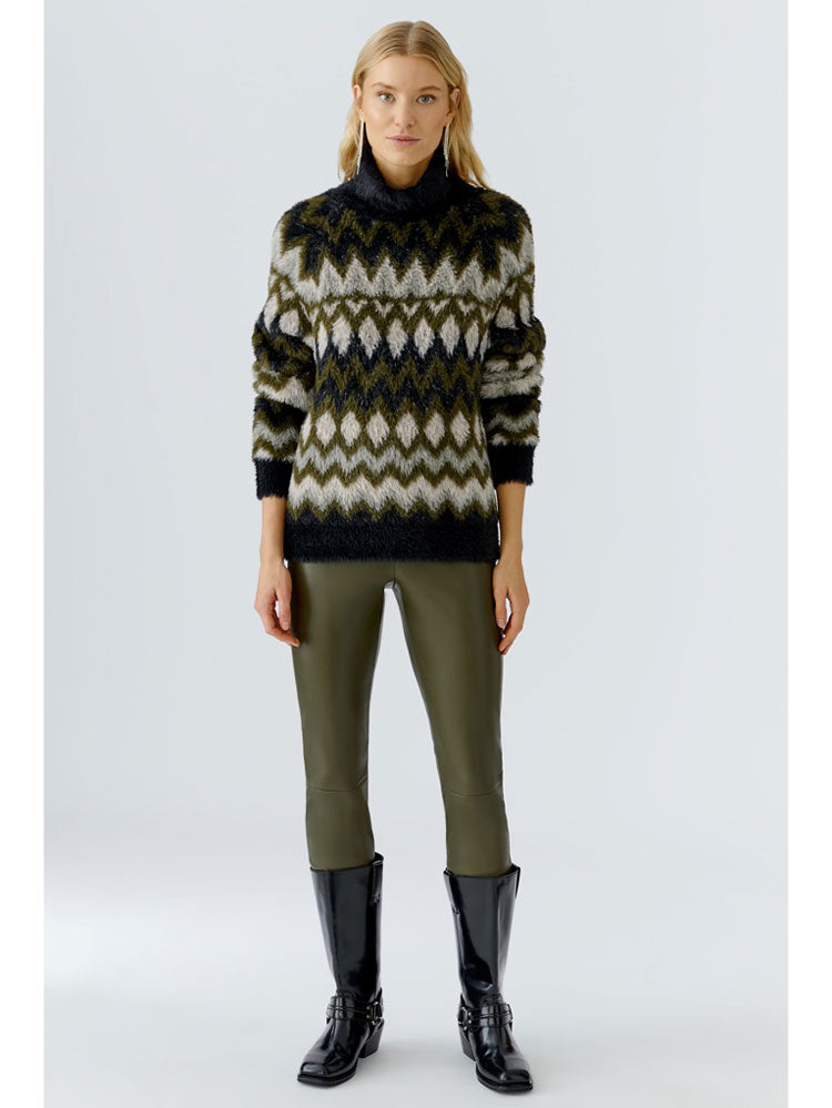 Oui Pullover Khaki Rose